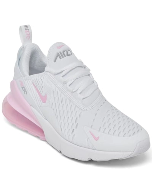 Nike Big Girls Air Max 270 Casual Sneakers from Finish Line - White, Pink