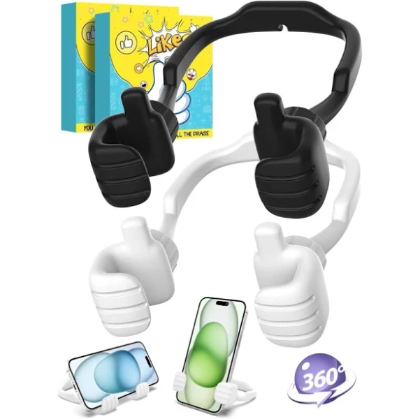 Stocking Stuffers for Teens Girls Boys Adults Cell Phone Stand: UPGRADE Adjustable Thumbs Up Lazy Phone Holder for Desk Cool Gadgets Fun Birthday Gift