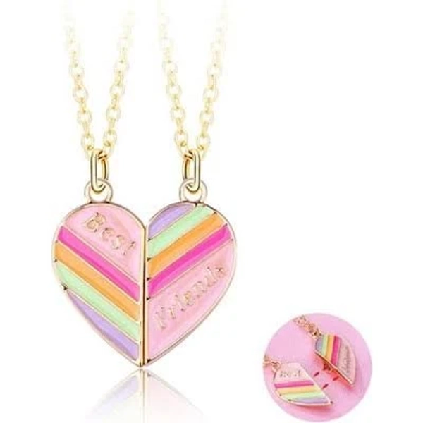 Matching Heart & Rainbow Necklaces for 2