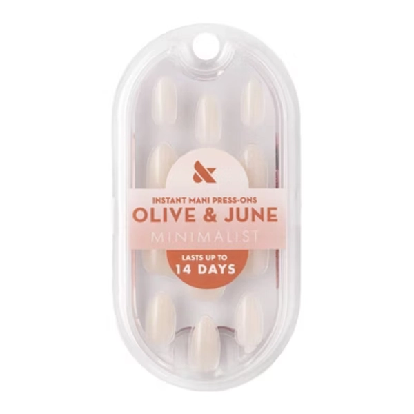Olive & June Press-On Fake Nails - Minimalist - Medium Almond - Milky Syrup Gradient - 42ct