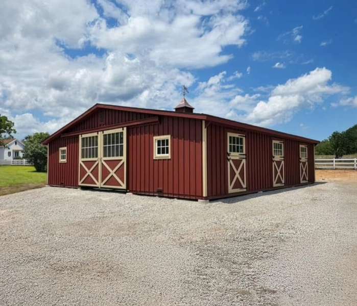 36×36 Low Profile Barn | Multi-Stall Horse Stable | Horizon Structures