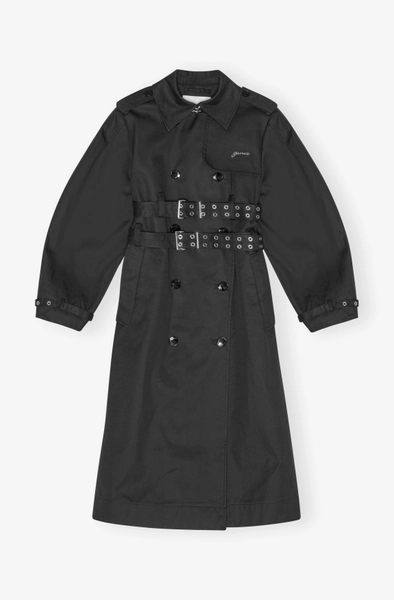 Trench en coton contrecollé noir