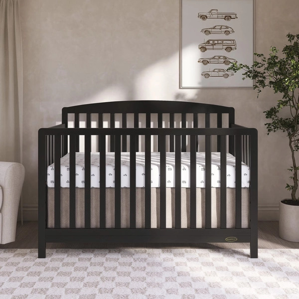 Dream On Me Odelle 5-in-1 Convertible Crib, Converts from Baby Crib to Toddler Bed, Daybed, Kids Bed and Full Size Bed, Three Adjustable Mattress Heights, Matte Black - Walmart.com
