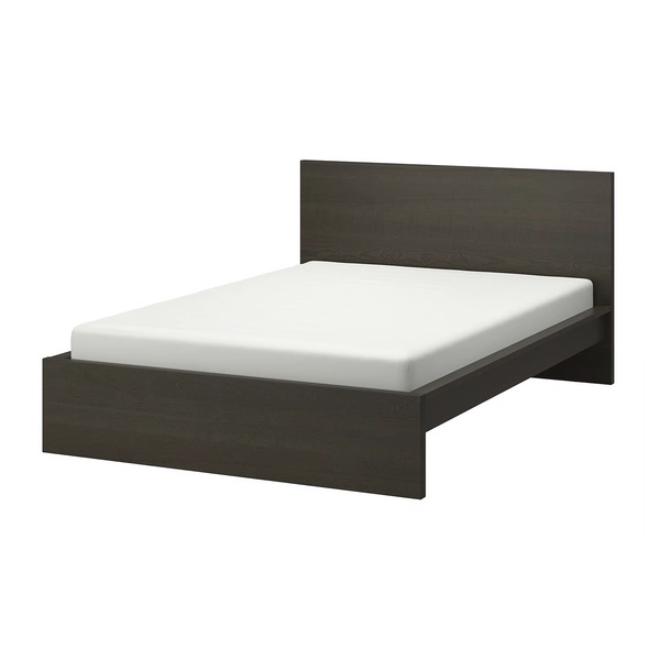 MALM Bed frame - dark brown veneer/Luröy King