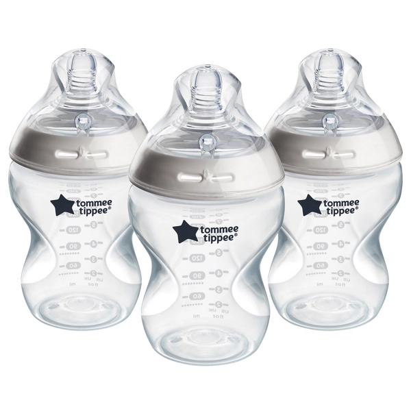 Tommee Tippee Natural Start Anti-Colic Bottle With Slow Flow Teats 0 Months+ 3 Pack White 260ml