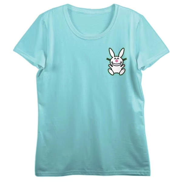 It's Happy Bunny I Just Can't Be Stop Adorable Crew Neck Short Sleeve Mint Women's T-shirt-Large
