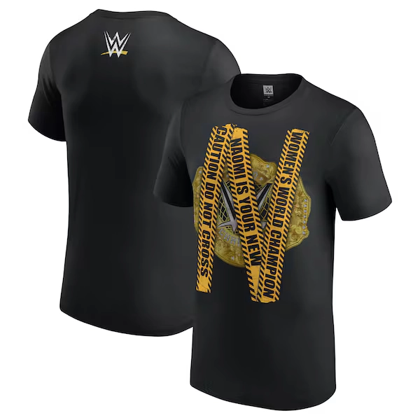 WWE Naomi Do Not Cross Championship Centreplate T-Shirt - Black - Mens