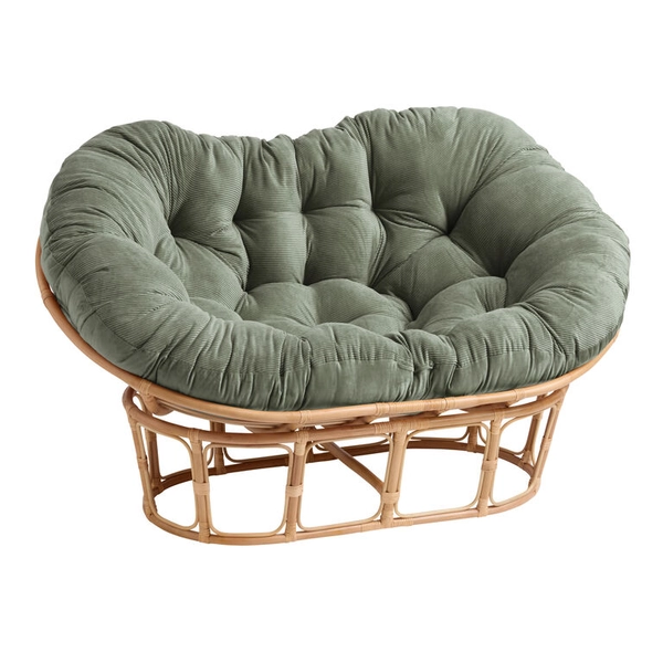 Green Corduroy Corduroy Double Papasan Chair Cushion