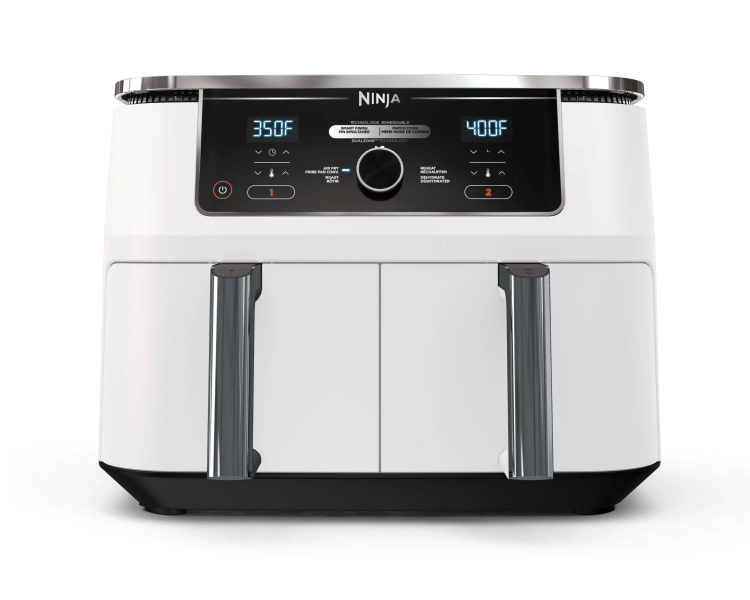 Ninja Foodi 4-in-1 10 Qt. XL 2-Basket Air Fryer with Dual Zone Technology, White, DZ300CWH, Ninja Air Fryer XL 2-Basket