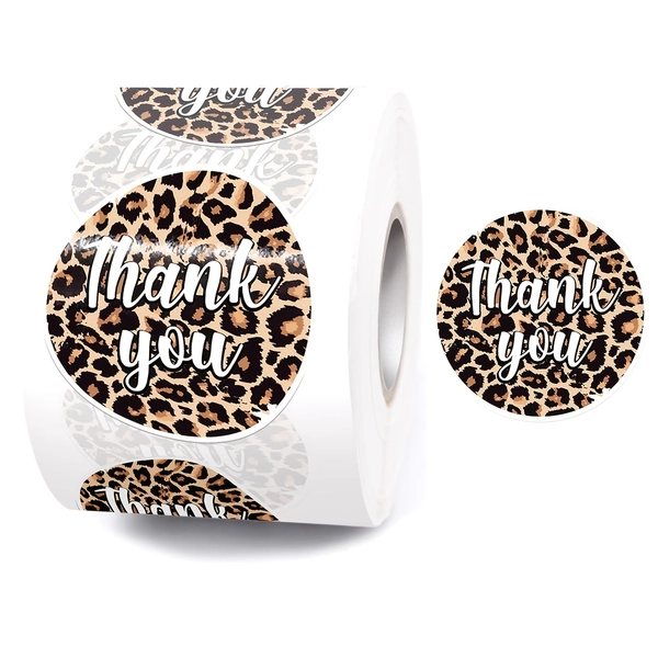 Vintage Leopard Print Thank You Sticker Thank You Labels Gift Packaging Decoration Seal Stickers