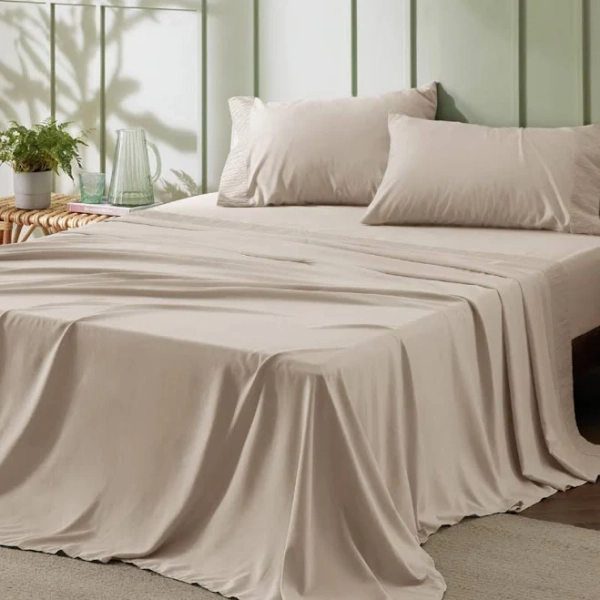 Bedsure Polyester Microfiber Sheet Set Hotel Luxury Sheets, Easy Care Cooling Bed Sheet Set GentleSoft ️ Bedsure Color: Light Khaki Size: Queen Sheet