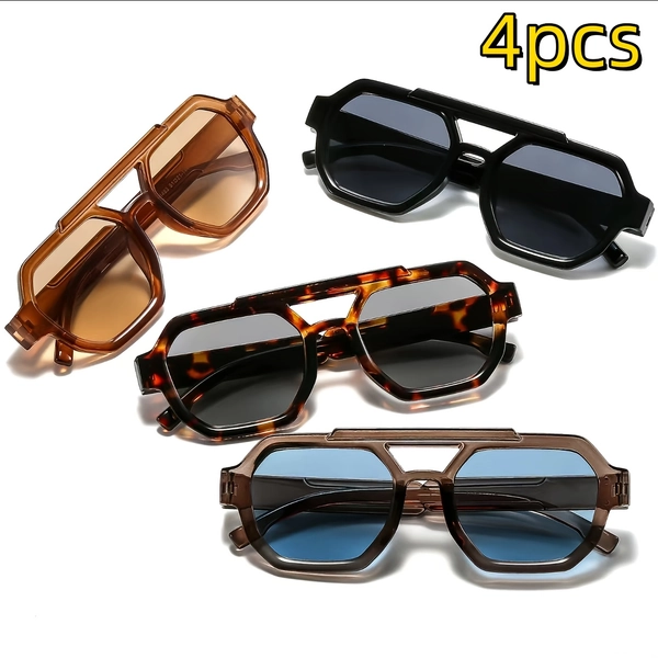 4pcs New Fashion Trendy Doublebridge Retro European And American Style Unisex, A Musthave for Outfits