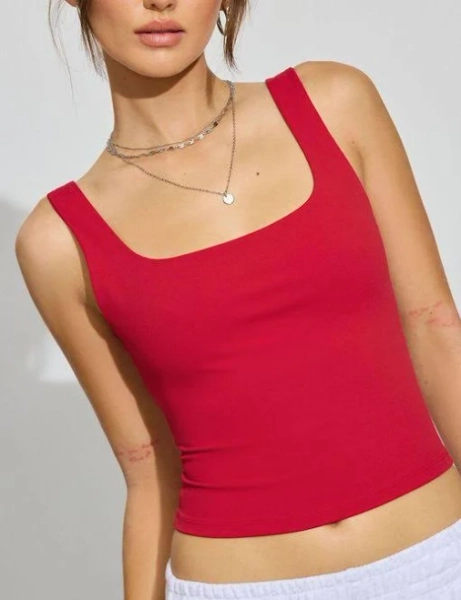Garage Women's Open Back Tank Top - Red - Sleeveless tops