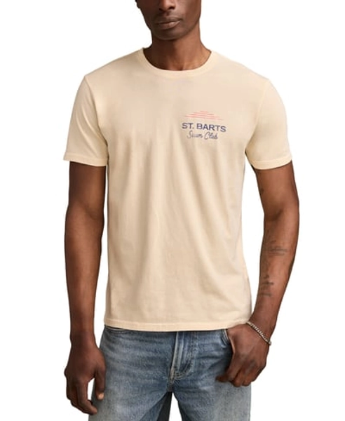 Lucky Brand Men's St. Barts Swim Club Short Sleeve Crewneck Graphic T-Shirt - Novelle Peach