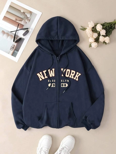 INAWLY Sudadera con capucha de talla grande con diseño de estampado de texto y cremallera, ideal para graduación, regreso a la escuela, maestros, otoño e invierno