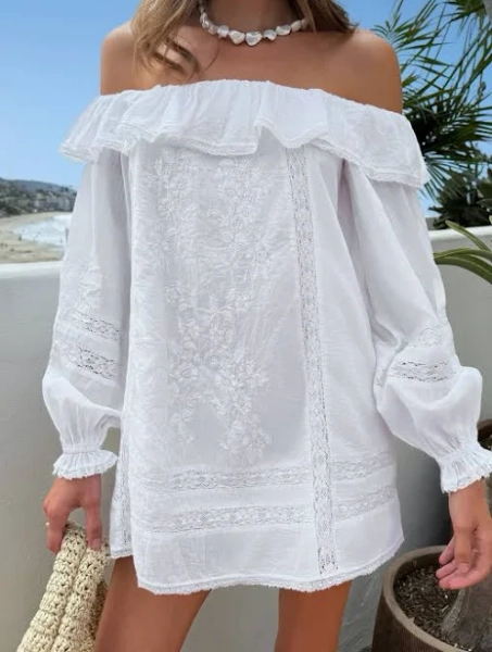 Show Me Your Mumu Meadow Mini Dress in Cream