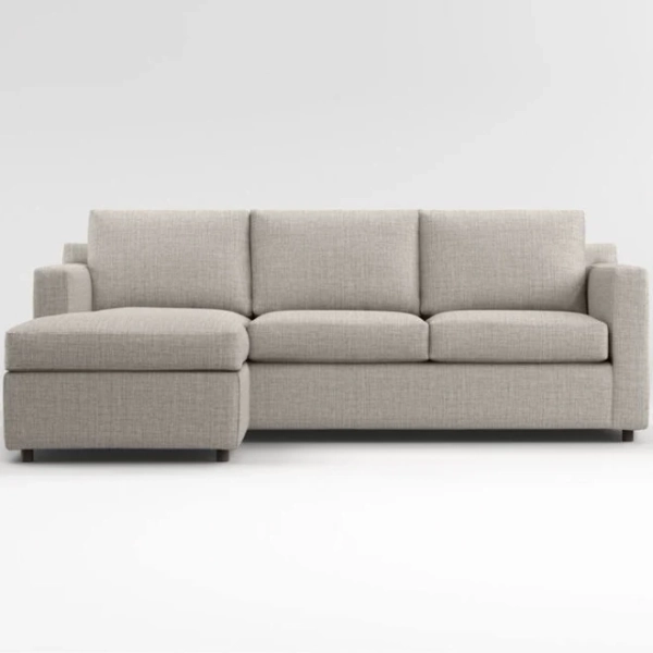 Crate & Barrel Barrett II Reversible Storage Chaise Lounge Sectional Sofa