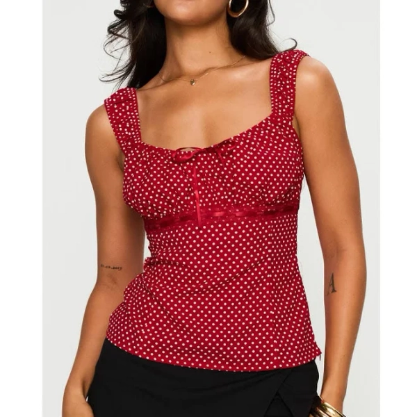 Princess Polly Garconne Polka Dot Top