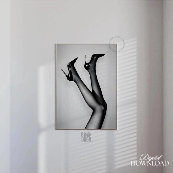 Retro Black And White Heels Print Minimalistic Teen R/oom Decor Chic High Heels Poster Luxury High Heels Fashion Vogue Photography #27