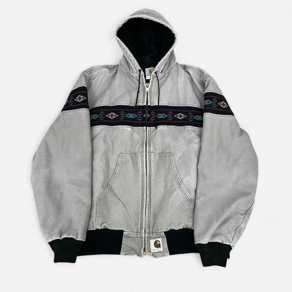 Grail Grey 90s Aztec Carhartt Zip-Up Jacket Men's Size Large
