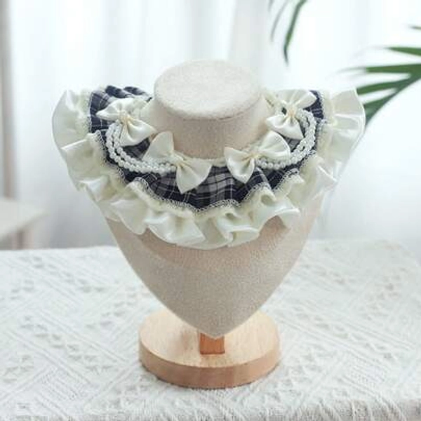 A Stylish And Cute Cat Collar With A Unique Design And Plaid Pattern, Suitable For Daily Wear In The Summer