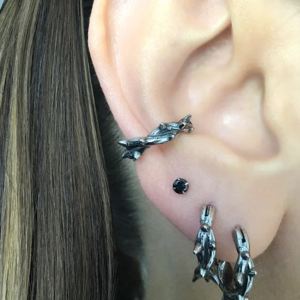 Thorns Ear cuff, gothic ear cuff, stainless steel cuff, gothic jewelry, gothic earrings, ear cuff, cuff earring, mens ear cuff