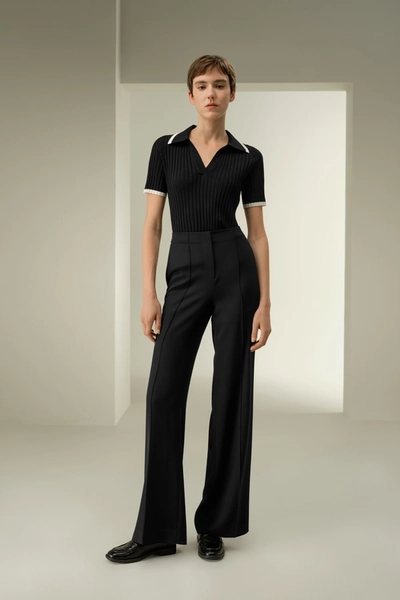 Pantalon minimaliste en crêpe de soie