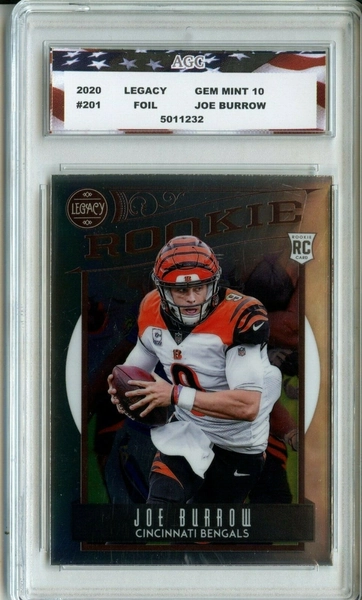 2020 Legacy Foil #201 Joe Burrow Rookie AGC 10 Gem Mint Cincinnati Bengals