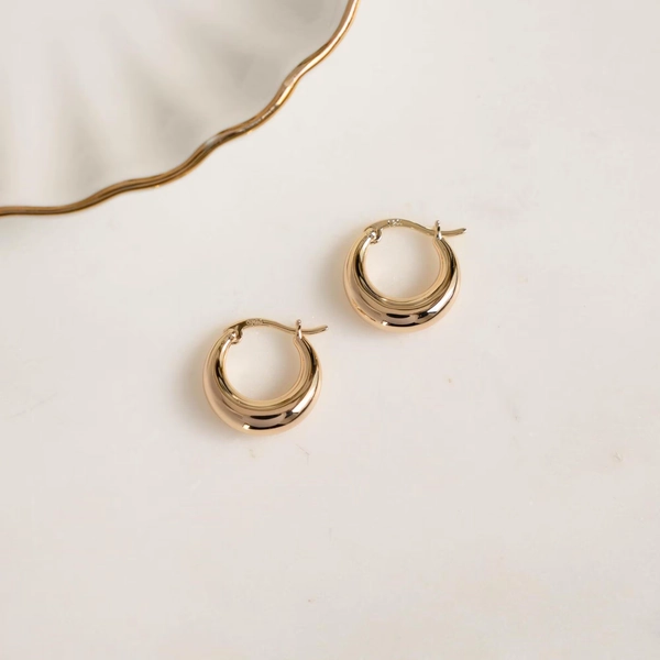 Fav Hoop Earrings, Chunky Earrings, Thick Hoop Earrings, Minimalist Silver Earrings, Gold Earrings, Small Gold Hoops, Huggie Hoop Earrings