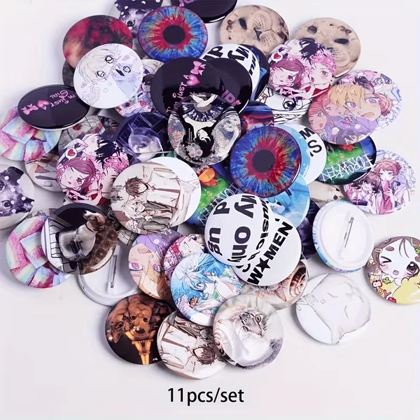 2d flat a set 11 assorted   badge pins 2d flat - Temu