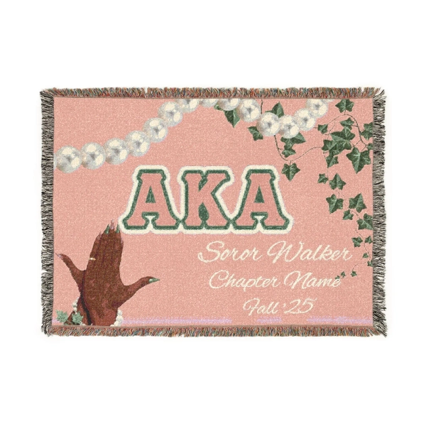 Alpha Kappa Alpha Sorority, Inc. Personalized Woven Blanket | D9 Sorority Throw Woven Blanket
