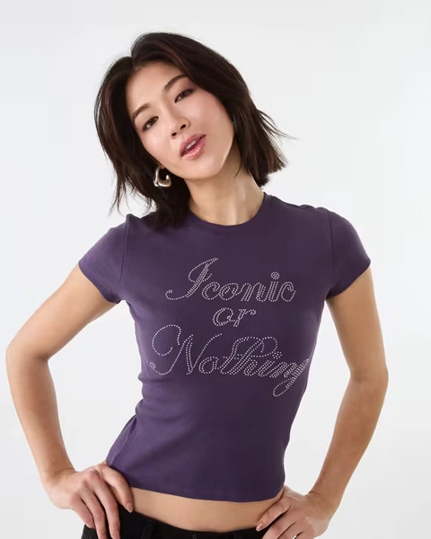 Neat Fit Print Rib T-shirt Iconic Size 8
