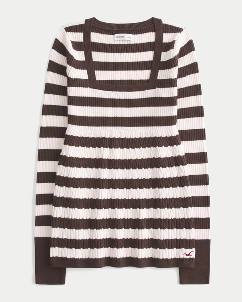 Hollister Long-Sleeve Square-Neck Babydoll