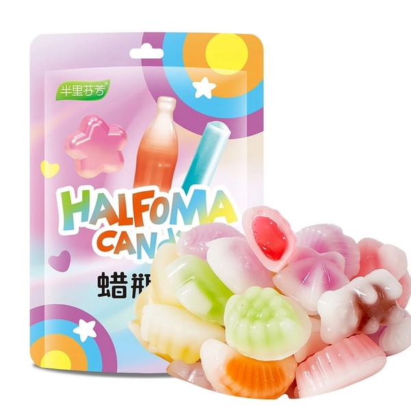 Halfoma Wax Bottle Candy with Syrup in the middle,Assorted Fruit Flavors,Various styles,Suitable for Chewing to Relieve Stress, Playing Games, and Various Gatherings,32 Candies,60g