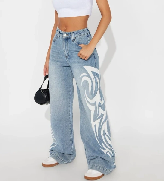 Fashion Nova Women's Furiosa Baggy Wide Leg Jeans