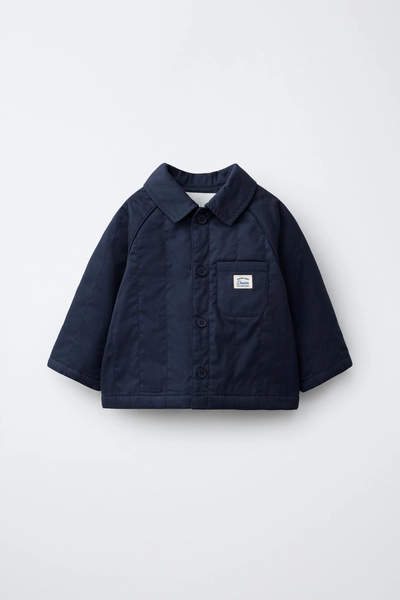 12 - 18 Months - LABELLED PUFFER JACKET - Blue / Indigo