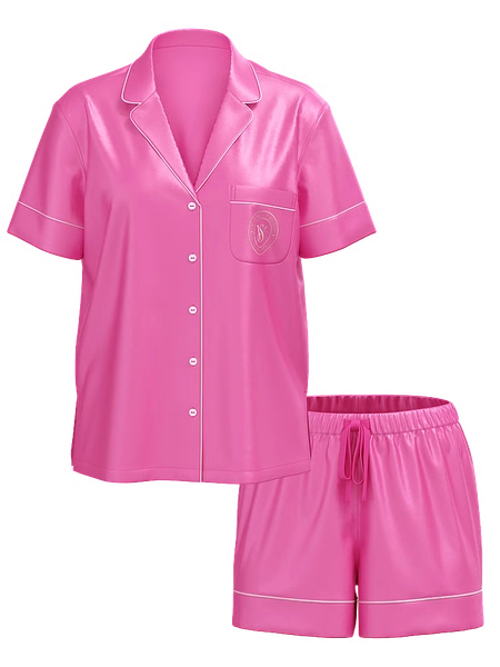 Glazed Satin Short Pajama Set
