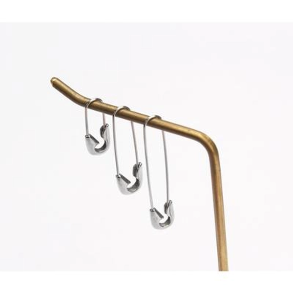 Safety pin earring surgical steel basic safety pin earring hypoallergenic safety pin earrings small saftey pin earrings
