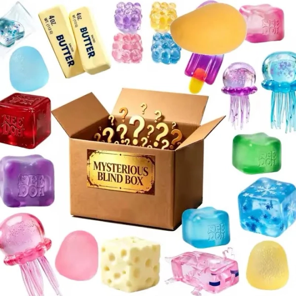 5-20 Pcs Random Fidget Toy Surprise Gift Box, Soft Squeeze Anxiety Relief Toys, Mixed Simulated Food