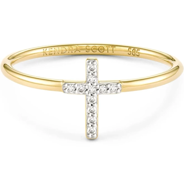 Kendra Scott 14K White Gold Diamond Cross Band Ring