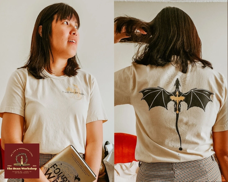 Two-sided Violet's Dragon Mark Tee Shirt, Fourth Wing Shirt, Official Rebecca Yarros Merchandise, Gift for Book Lovers from Best Friends