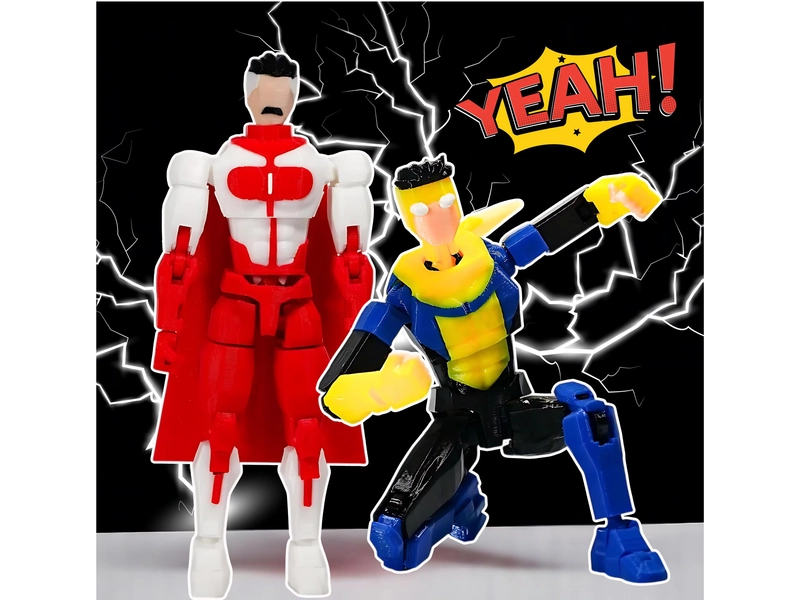 Invincible & Omni-Man Inspired Action Figure – Poseable Jointed Superhero Toy, Action Man Doll, Gifts for Fans