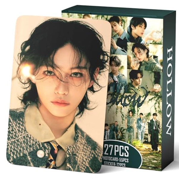 Stray Kids HOLLOW Album Photocards 127 PCS KPOP Giant Photo Card Set Stray Kids Merch Boys and Girls Card Set 55 PCS Photocard and 40 PCS Stickers