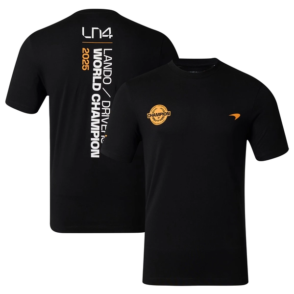 Men's Castore Lando Norris Black McLaren F1 Team 2025 Drivers' World Champion Driver T-Shirt