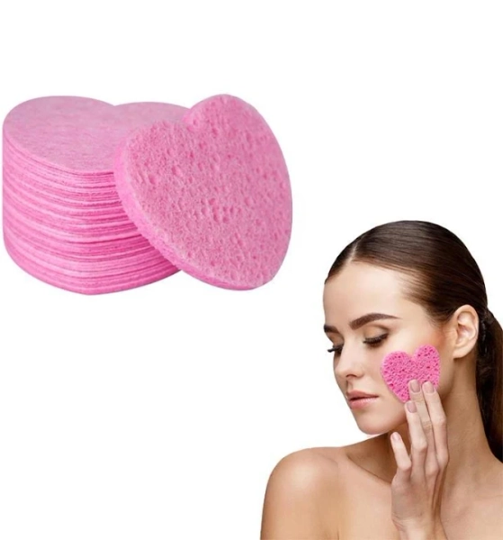 30/50PCS compressed heart-shaped facial cleansing towel is a facial cleansing and makeup removal tool for the face. Made of wood pulp cotton, it is