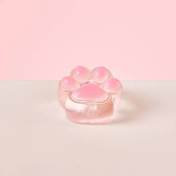 Taba Squishy Handmade Transparent-pink Cat Paws