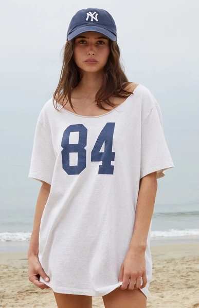 Light Gray Penelope 84 Off-The-Shoulder Oversized Top