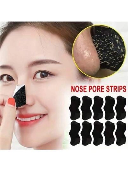5PCS Bamboo Charcoal Blackhead Removal Mask, Deep Cleansing Purifying Blackhead Peel-Off Facial Mask Unisex Skin Care, Blackhead Removal, Smooth Cleansing Exfoliation, Gentle Mask, Skin Repair, Comfortable Pore Moisturizing, Blackhead Removal Products