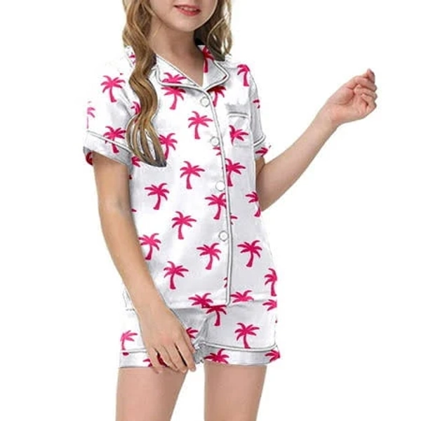 Girls' Silk Bowknot Pajama Set