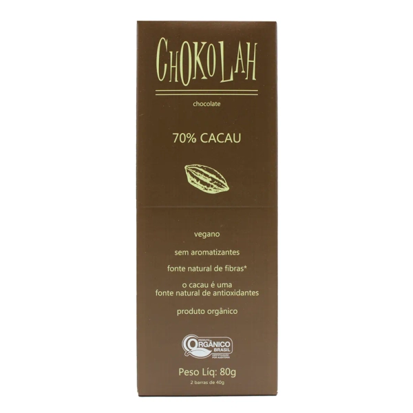 Chocolate Orgânico 70% Cacau Chokolah 80g